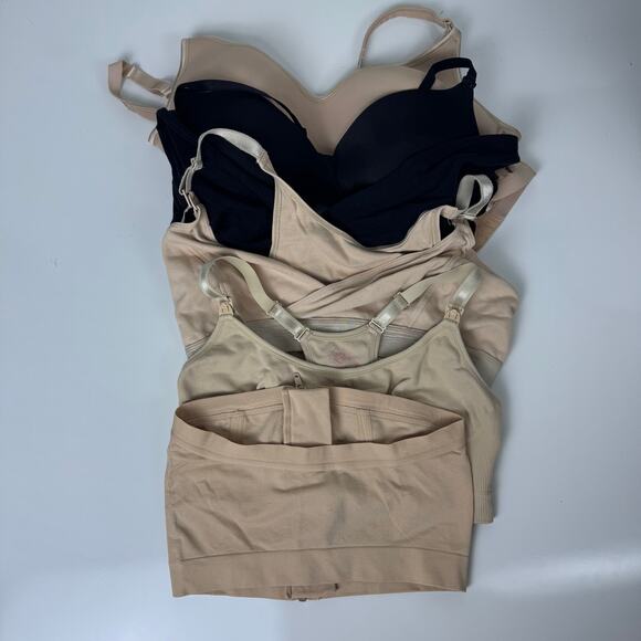 Lot of 6 Nursing Bras Bravado Cake La Leche League Medela Black Tan Medium - Picture 1 of 16